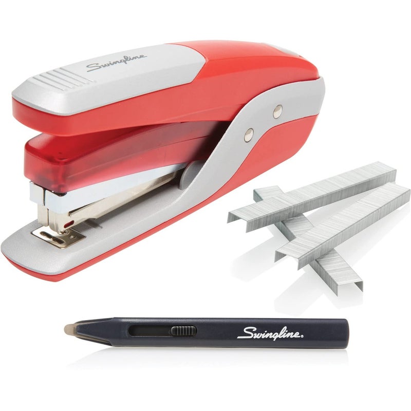Swingline Stapler Value Pack, 28 Sheet Capacity, Jam Free, Reduced Effort, includes Quick Touch Stapler, 5000 Staples and Staple Remover, Metal, Red and Silver (S7064589) - Image 1